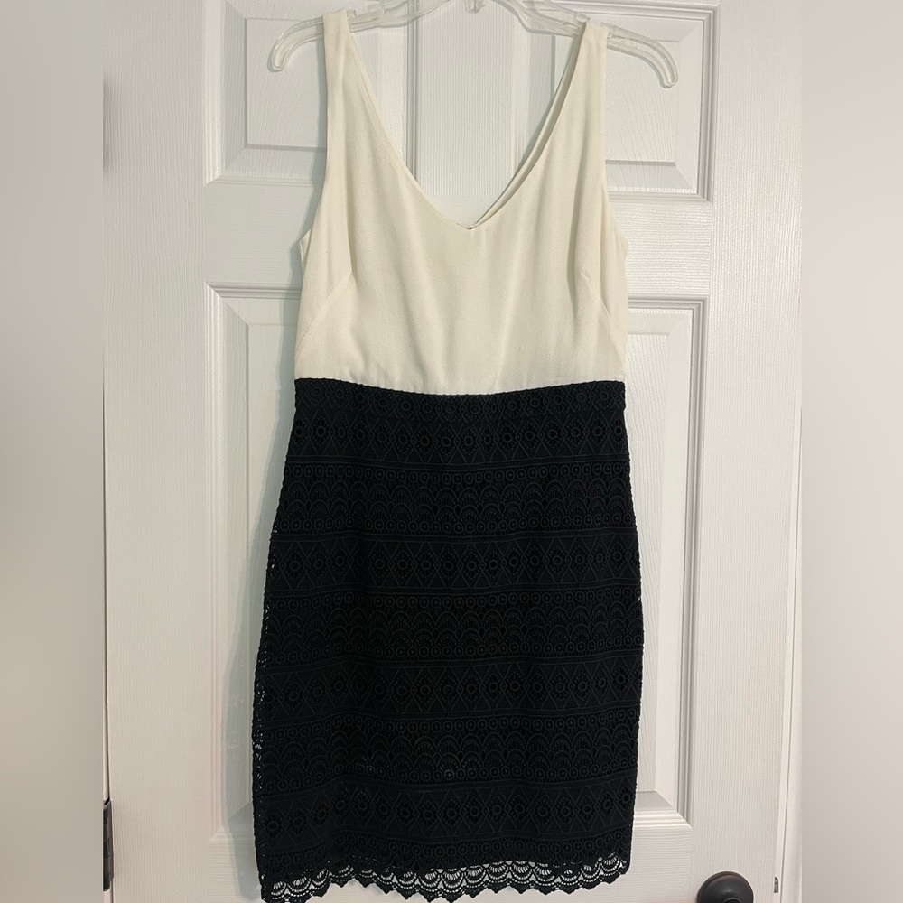 LOFT dress black/white